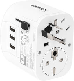 Cestovný adaptér YENKEE UN1 univerzální EU/UK/USA, 3x USB biely

 obrázok produktu 3 z 5