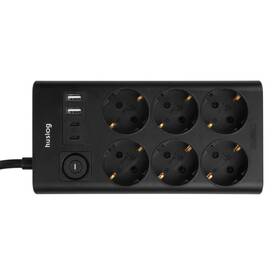 Kábel predlžovací Huslog 15W 6xzásuvka, 2xUSB-C, 2xUSB čierny

 obrázok produktu 7 z 9