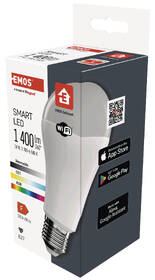 Inteligentná žiarovka EMOS GoSmart A60 14 W E27 Wi-Fi RGBCCT 

 obrázok produktu 4 z 4