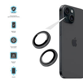 Ochranné sklo šošovky fotoaparátu FIXED Camera Glass na Apple iPhone 15/15 Plus sivé

 obrázok produktu 1 z 3