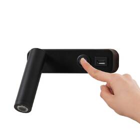 Nástenné svietidlo IMMAX GOAL LED, vypínač, USB, 3W čierne

 obrázok produktu 3 z 8