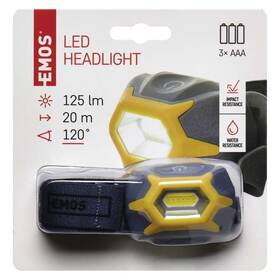 Čelovka EMOS P3532, COB LED, 125 lm, 20m, 3x AAA 

 obrázok produktu 6 z 6
