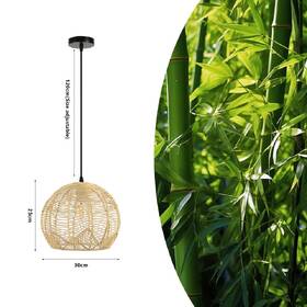 Závesné svietidlo IMMAX BOHO PELO, D30cm, E27, prírodný ratan čierne/hnedé

 obrázok produktu 2 z 5