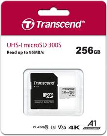Pamäťová karta Transcend 300S microSDXC 256GB UHS-I U3 V30 A1 (95R/40W) + adapter 

 obrázok produktu 2 z 2
