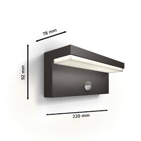 Nástenné svietidlo Philips Bustan, 4000 K, pohybový senzor 

 obrázok produktu 1 z 5