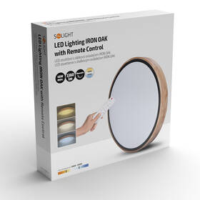LED stropné svietidlo Solight Iron Oak, 48W, s diaľkovým ovládačom, 3360lm, 40cm, stmievanie, studená/neutrálna/teplá biela hnedé

 obrázok produktu 5 z 8