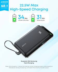 Powerbank Anker Anker Zolo 20000mAh, 22,5W s káblom USB-C biely

 obrázok produktu 1 z 5