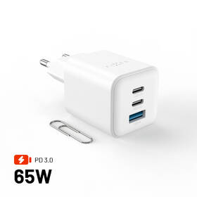 Nabíjačka do siete FIXED Mini GaN, PD, 65W, 2xUSB-C/USB-A biela

 obrázok produktu 1 z 9