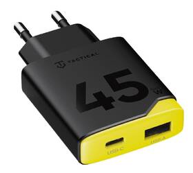 Nabíjačka do siete Tactical Minimi GaN 45W, 1×USB-A/1×USB-C čierna/žltá

 obrázok produktu 1 z 5