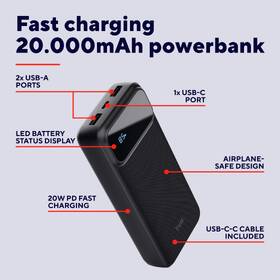 Powerbank Trust Avala, 20000 mAh, USB-C PD čierna

 obrázok produktu 3 z 9