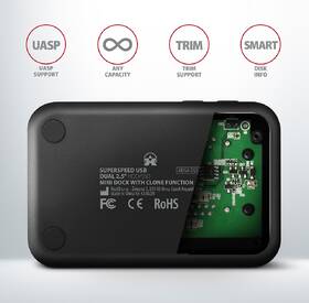 Dokovacia stanica Axagon Mini dock Dual 2.5" SSD/HDD strieborná

 obrázok produktu 6 z 8