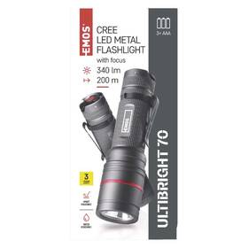 Lampáš EMOS Ultibright 70, P3170, 340lm, 3xAAA sivá

 obrázok produktu 9 z 10