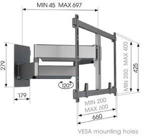 Držiak na TV Vogel’s TVM 5855 XXL pre uhlopriečky 55" až 100", nosnosť 75 kg čierny

 obrázok produktu 1 z 7