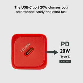 Nabíjačka do siete SBS NanoTube USB-C, GaN, 20 W, PD červená

 obrázok produktu 2 z 6