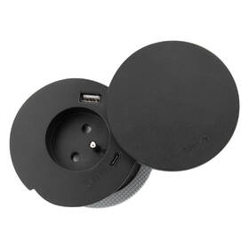 Zásuvka Solight 1z + USB A+C 3.4A + Wireless 10W otočné viečko, zabudovateľné, kábel 2m čierny

 obrázok produktu 2 z 7