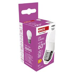 LED žiarovka EMOS Classic Mini Globe, 6,5 W, 806lm, E27, neutrálna biela 

 obrázok produktu 6 z 14