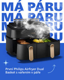 Fritéza teplovzdušná Philips Airfryer dual basket s parou 9 l NA552/00 čierna

 obrázok produktu 5 z 12