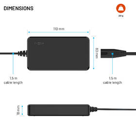 Sieťový adaptér FIXED GaN USB-C, PD 3.0, 65 W + 4x adaptér čierny

 obrázok produktu 9 z 10