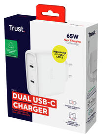 Nabíjačka do siete Trust MAXO 65W 2-Port GaN, USB-C biely

 obrázok produktu 7 z 13