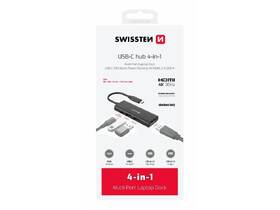 USB Hub Swissten 4-in-1 USB-C PD 100W čierny

 obrázok produktu 2 z 5