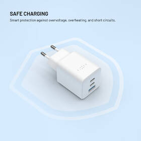 Nabíjačka do siete FIXED Mini GaN, PD, 65W, 2xUSB-C/USB-A biela

 obrázok produktu 6 z 9