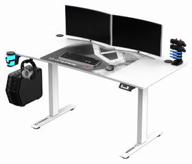 Herný stôl ULTRADESK LEVEL V2 WHITE, 140×68cm, 72-117cm, XXL mouse pad biely

 obrázok produktu 1 z 14