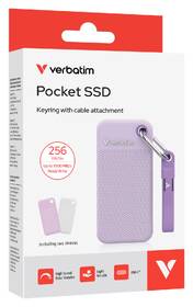 SSD externý Verbatim Pocket SSD 256GB + 2x obal fialový

 obrázok produktu 4 z 10