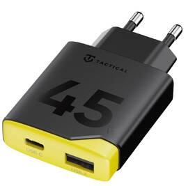 Nabíjačka do siete Tactical Minimi GaN 45W, 1×USB-A/1×USB-C čierna/žltá

 obrázok produktu 2 z 5