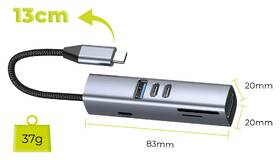USB Hub Mobile Origin 7in1 MultiHub HB2 sivý

 obrázok produktu 8 z 9