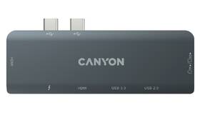 USB Hub Canyon DS-5, pro MacBook, USB-C PD 100W strieborný

 obrázok produktu 2 z 4