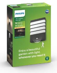 Nástenné svietidlo Philips Raccoon, senzor pohybu - antracitové 

 obrázok produktu 2 z 2