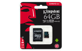 Pamäťová karta Kingston MicroSDXC 64GB UHS-I U3 (90R/45W) + adapter 

 obrázok produktu 2 z 12