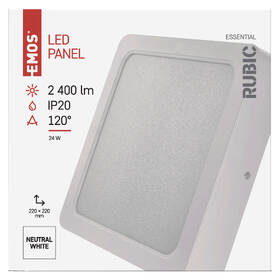 LED stropné svietidlo EMOS Rubic, štvorec, 24W, neutrálna biela biele

 obrázok produktu 2 z 2