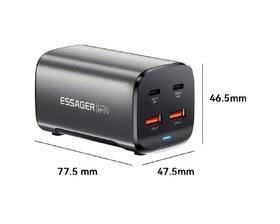 Nabíjačka do siete Essager 67W, GaN, 2x USB-C, 2x USB-A čierna

 obrázok produktu 3 z 7