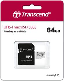 Pamäťová karta Transcend 300S microSDXC 64GB UHS-I U1 (95R/25W) + adapter 

 obrázok produktu 2 z 2