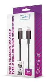 Kábel Forever Setty USB-C/Lightning 1m čierny

 obrázok produktu 1 z 1