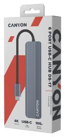 USB Hub Canyon DS-17 6in1 4k USB-C sivý

 obrázok produktu 6 z 11