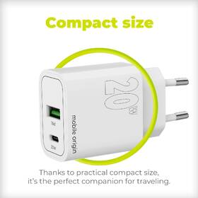 Nabíjačka do siete Mobile Origin 1x USB-A/1x USB-C PD20W biela

 obrázok produktu 13 z 15