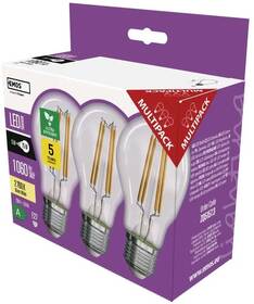 LED žiarovka EMOS Filament klasik, 5W, 1060lm, E27, teplá biela, 3 ks 

 obrázok produktu 12 z 13