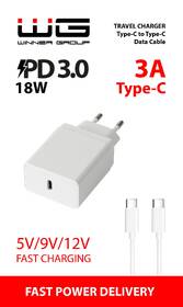 Nabíjačka do siete WG 1xUSB-C PD, 18W + USB-C kabel biela

 obrázok produktu 2 z 2