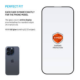 Tvrdené sklo FIXED Armor s Anti-dust aplikátorom na Apple iPhone 15 Pro čierne

 obrázok produktu 2 z 11