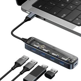 USB Hub Recci RH-19 5v1 USB-C hub čierny

 obrázok produktu 3 z 4