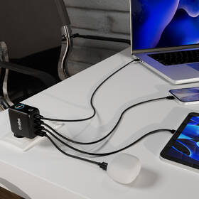 Nabíjačka do siete SBS Smart GaN 3x USB-C/USB-A, PD, 140 W čierna

 obrázok produktu 7 z 8