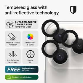 Ochranné sklo šošovky fotoaparátu ZAGG InvisibleShield Premium GL (CameraRings) na Apple iPhone 17 Pro/17 Pro Max/16 Pro/16 Pro Max/15 Pro/15 Pro Max čierne

 obrázok produktu 5 z 11