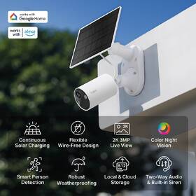 IP kamera TP-Link Tapo TC82 Kit, 2K, solárny panel biela

 obrázok produktu 2 z 4