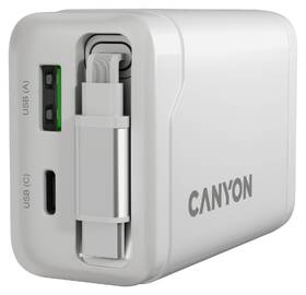 Nabíjačka do siete Canyon OnCharge 65RC White, USB-C, 65W PD, QC, EU biely

 obrázok produktu 7 z 7