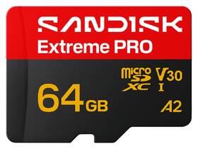 Pamäťová karta SANDISK 64GB UHS-I U3 (200R/90W) + SD apaptér 

 obrázok produktu 1 z 3
