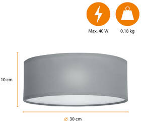 LED stropné svietidlo Smartwares 30 cm sivé

 obrázok produktu 7 z 7