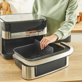 Fritéza teplovzdušná Tefal Dual Easy Fry Flex EY922DE0, 5,5 l + 3,5 l strieborná

 obrázok produktu 2 z 5