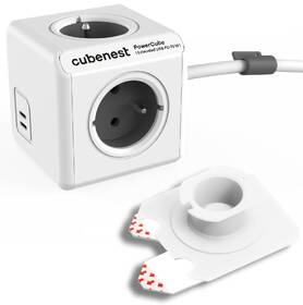 Kábel predlžovací Cubenest PowerCube Extended USB PD 35W, 2x USB-C, 4x zásuvka, 1,5m sivý/biely

 obrázok produktu 1 z 3